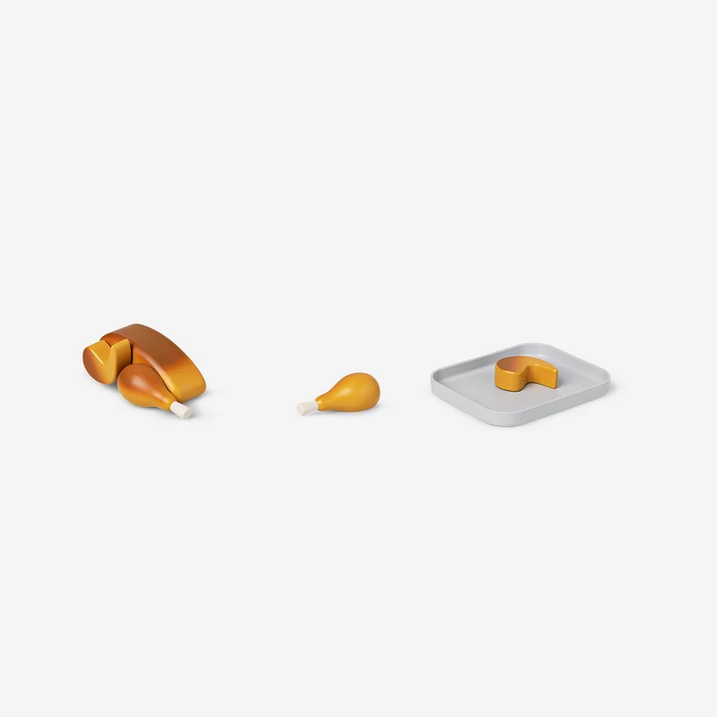 Wooden roast chicken play set