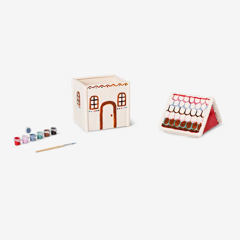 DIY gingerbread house cookie jar