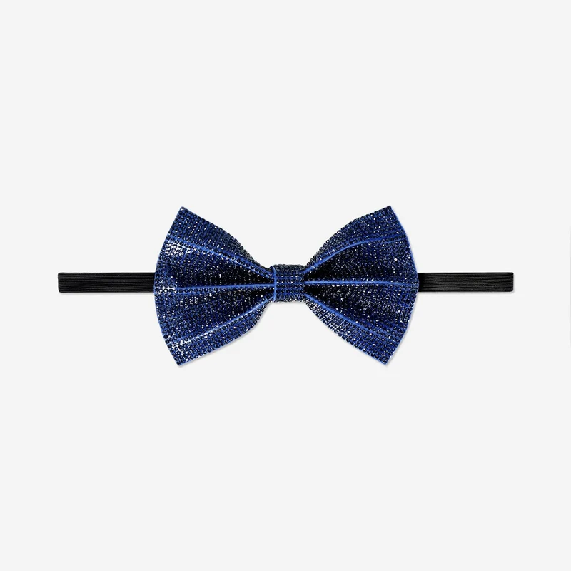 Blue bow tie with rhinestones