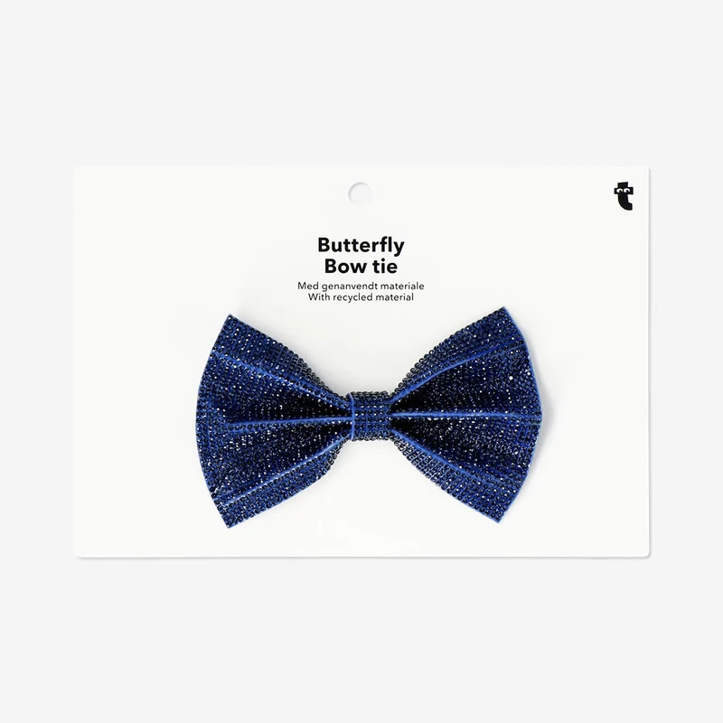 Blue bow tie with rhinestones