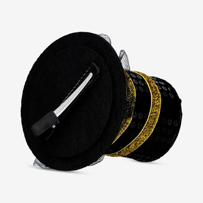 Top hat hair clip for New Year's