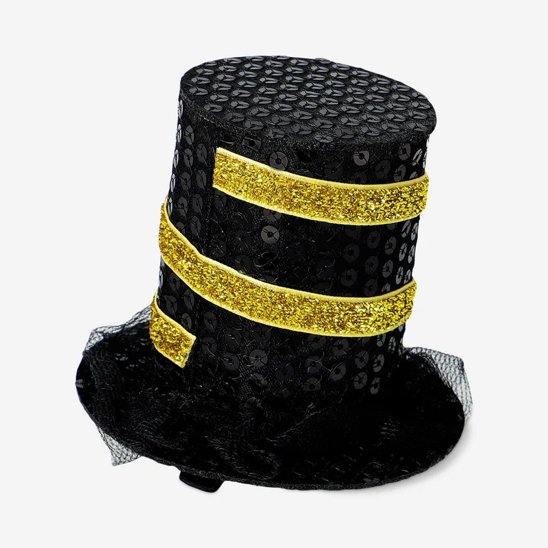 Top hat hair clip for New Year's