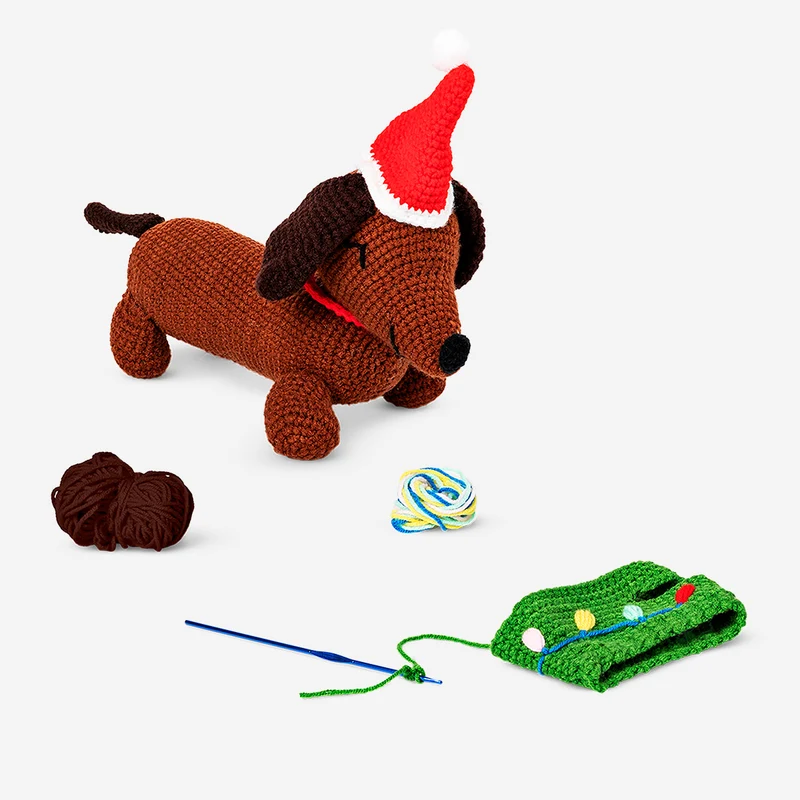 DIY crochet sausage dog
