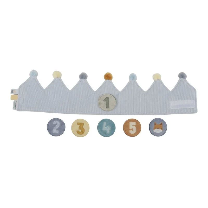 Corona de cumpleaños con números azul · Little Dutch