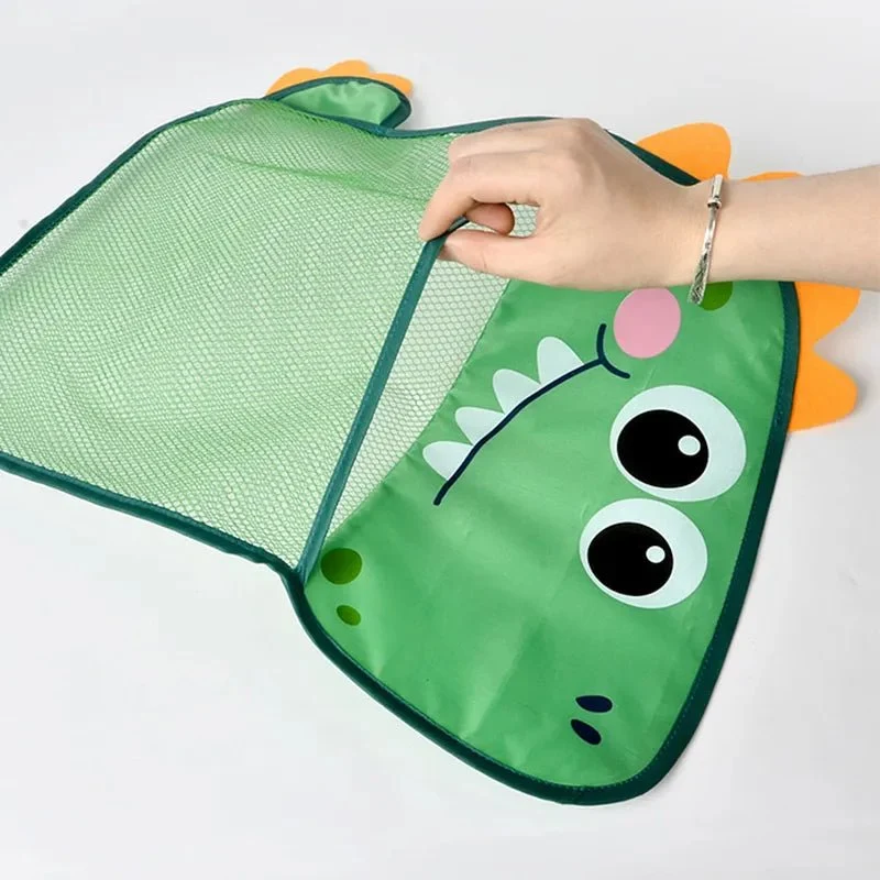 Dinosaur Baby Bath Toy Organizer, Suction Storage Mesh Bag