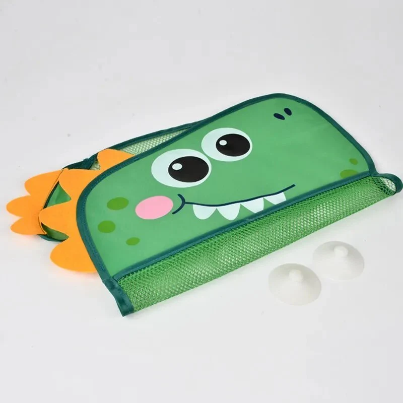 Dinosaur Baby Bath Toy Organizer, Suction Storage Mesh Bag