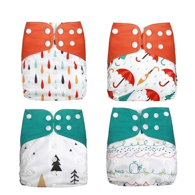 4pcs/set Washable Cloth Diaper Adjustable Cover