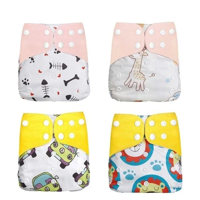 4pcs/set Washable Cloth Diaper Adjustable Cover