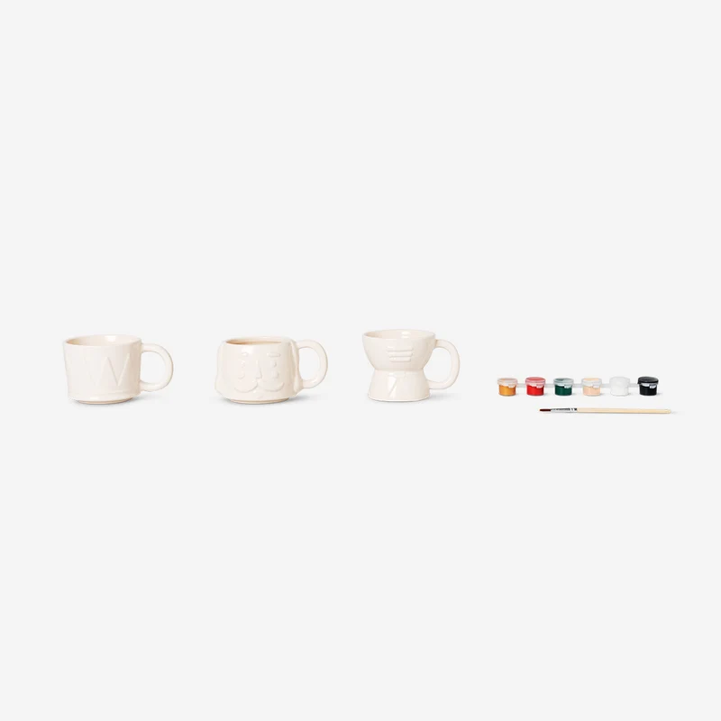 DIY stackable nutcracker mugs with paint - 3 pcs