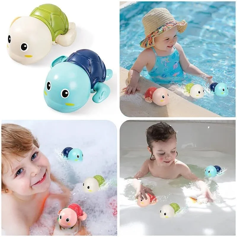 Swimming Turtle & Whale Bath Toys, Clockwork Water Play for Kids