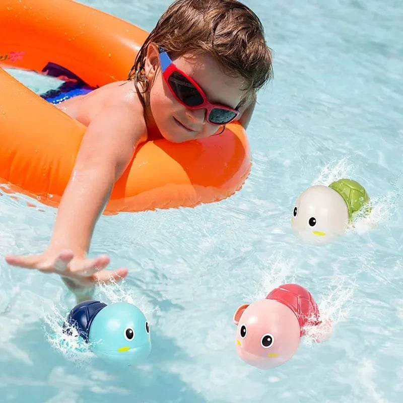Swimming Turtle & Whale Bath Toys, Clockwork Water Play for Kids