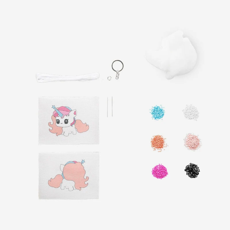 DIY beaded unicorn keyring