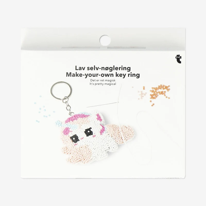 DIY beaded unicorn keyring