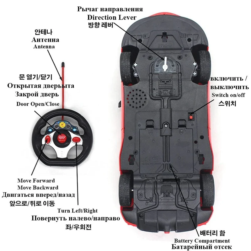 1:14 Classical RC Car with Opening Doors - Model 6066 Toy