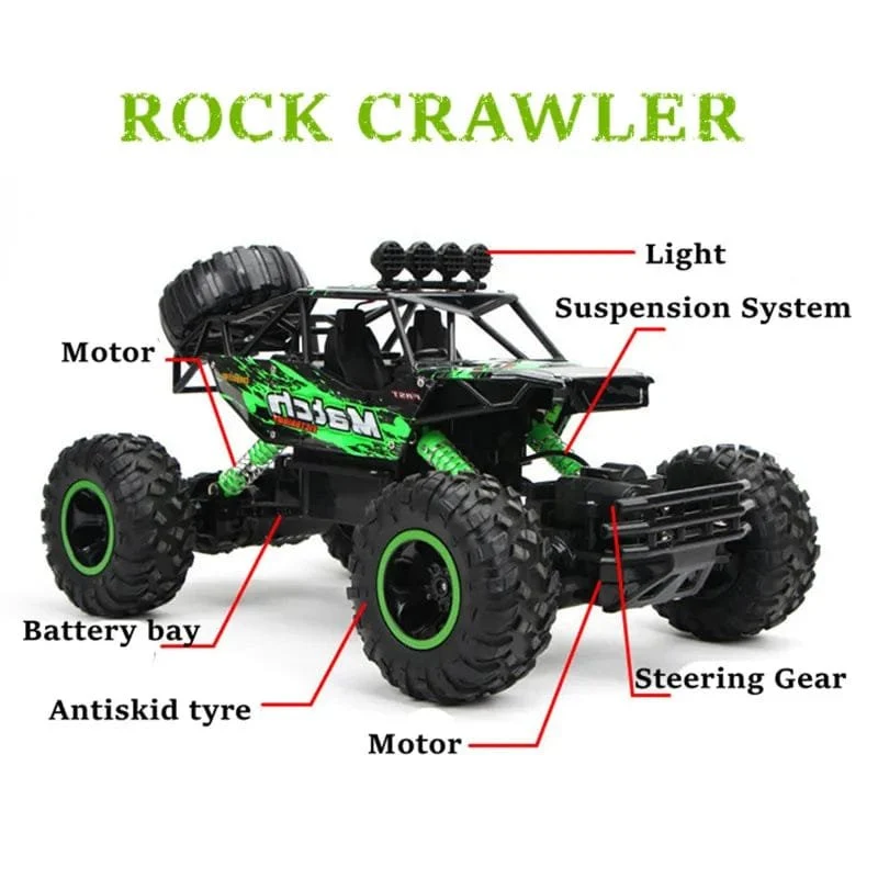 1:12/1:16 4WD RC Car with LED, 2.4G Radio, Off-Road Buggy for Kids