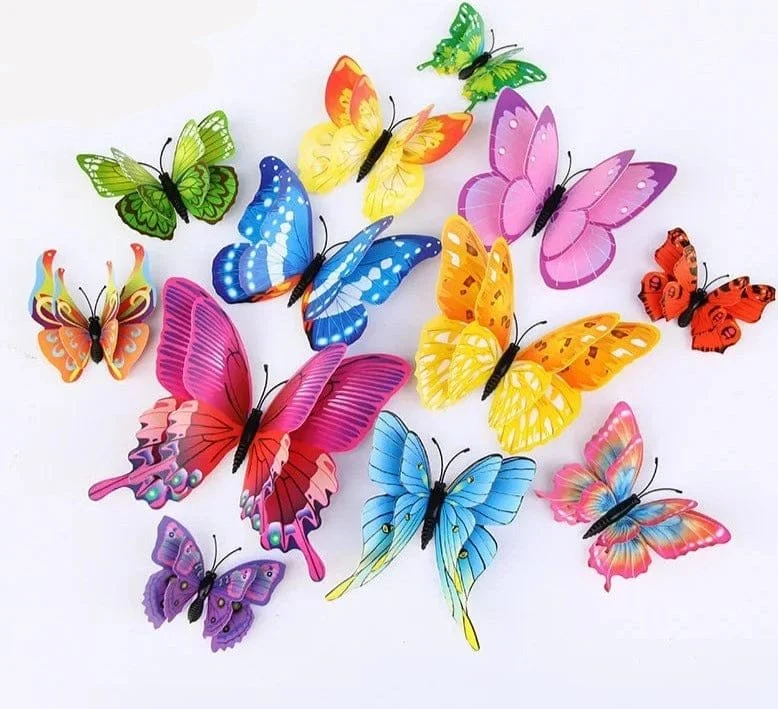12pc 3D Double Layer Butterflies - DIY Magnet Wall Art