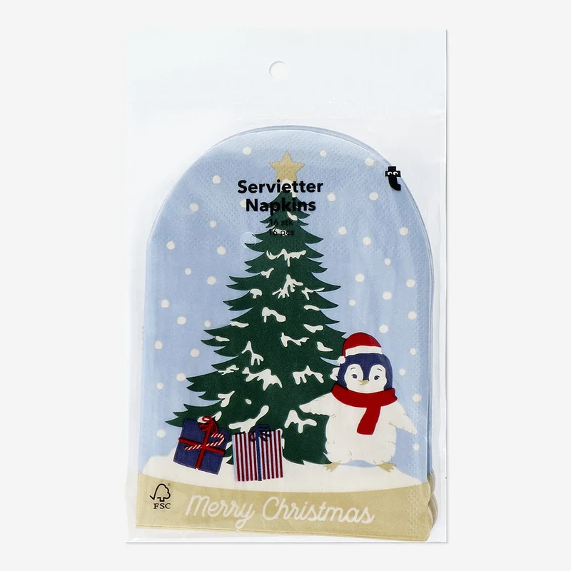 Snowglobe shaped napkins - 16 pcs