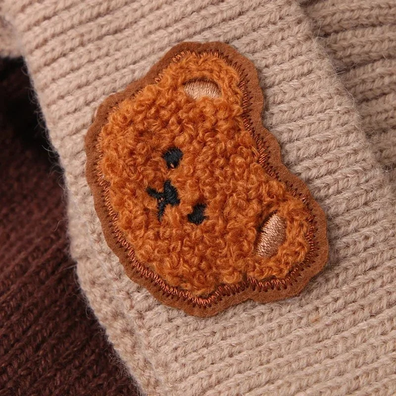 Winter Baby Beanie with Bear Ears - Knitted Cap for Toddlers