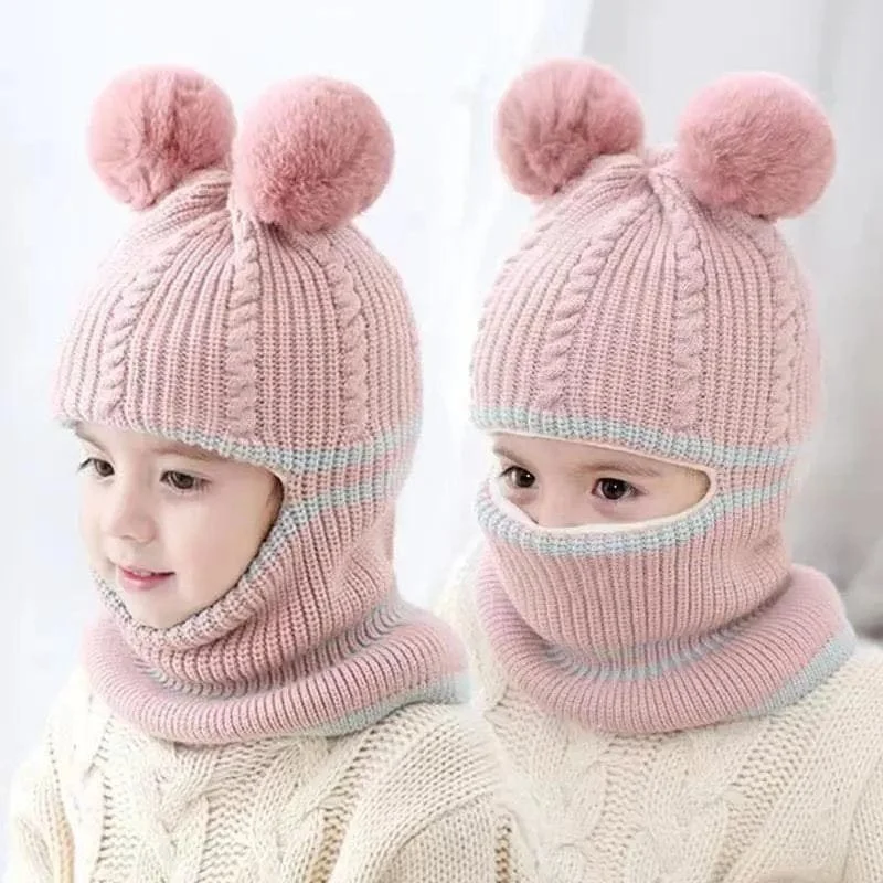 Warm Acrylic Baby Hat & Scarf Set - 2-5 Years, Ear Protection