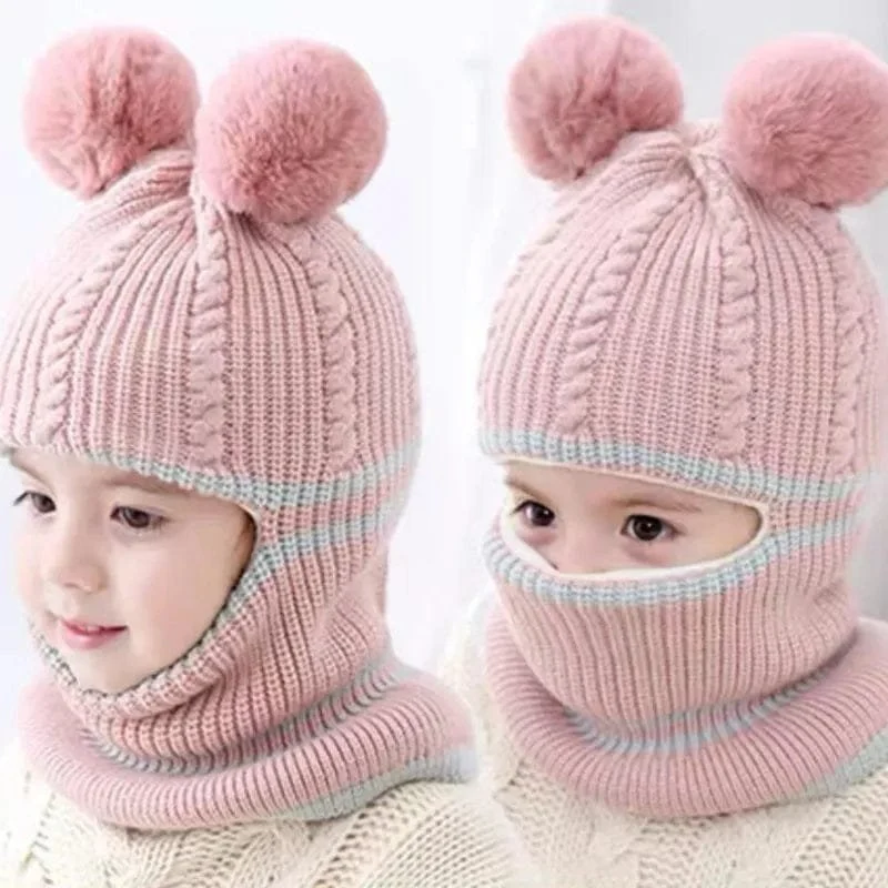 Warm Acrylic Baby Hat & Scarf Set - 2-5 Years, Ear Protection