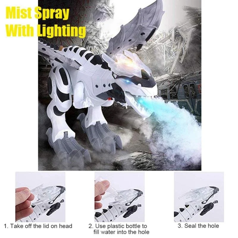 Walking Spray Dinosaur Robot With Light Sound Mechanical Dinosaurs Model Toys