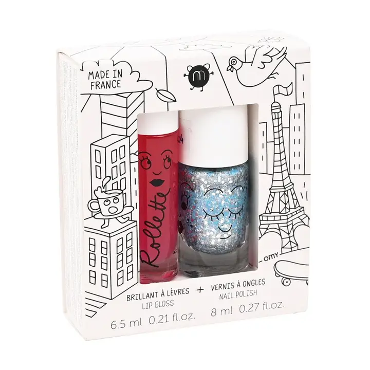 Pack Esmalte de Uñas y Brillo Labial Luna · Nailmatic