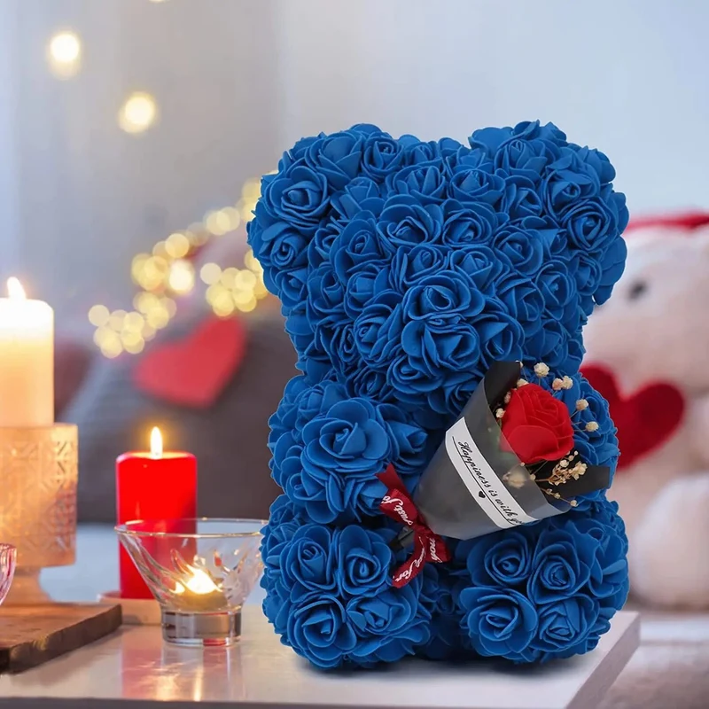 25cm Rose Bear in Gift Box - Perfect for Mother's Day & Valentine's