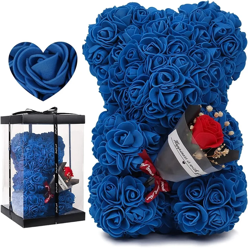 25cm Rose Bear in Gift Box - Perfect for Mother's Day & Valentine's