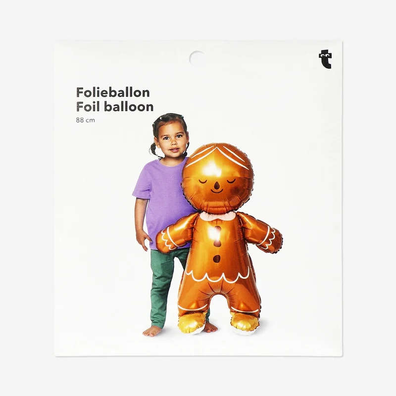Gingerbread man as foil balloon - 86 cm