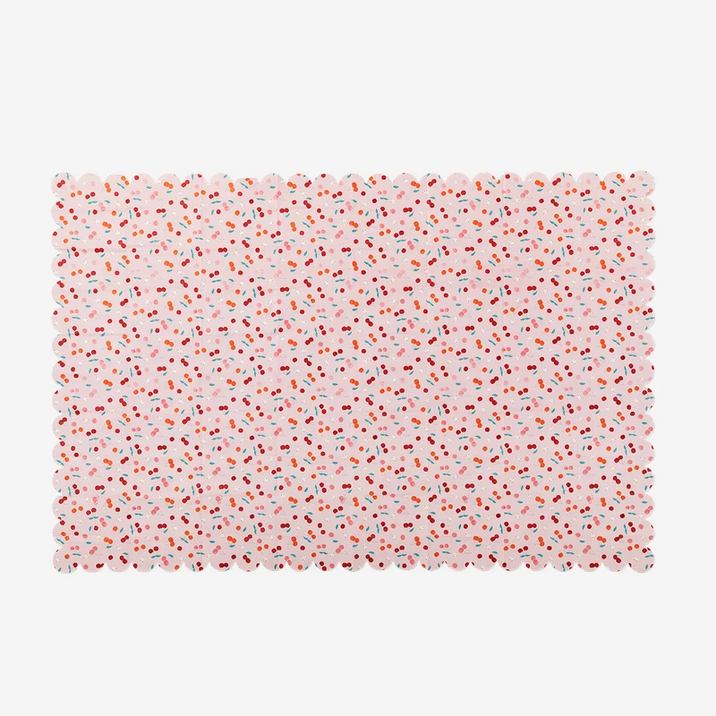 Paper tablecloth with berry print - 180x120 cm