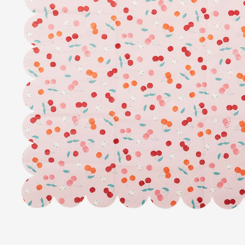 Paper tablecloth with berry print - 180x120 cm