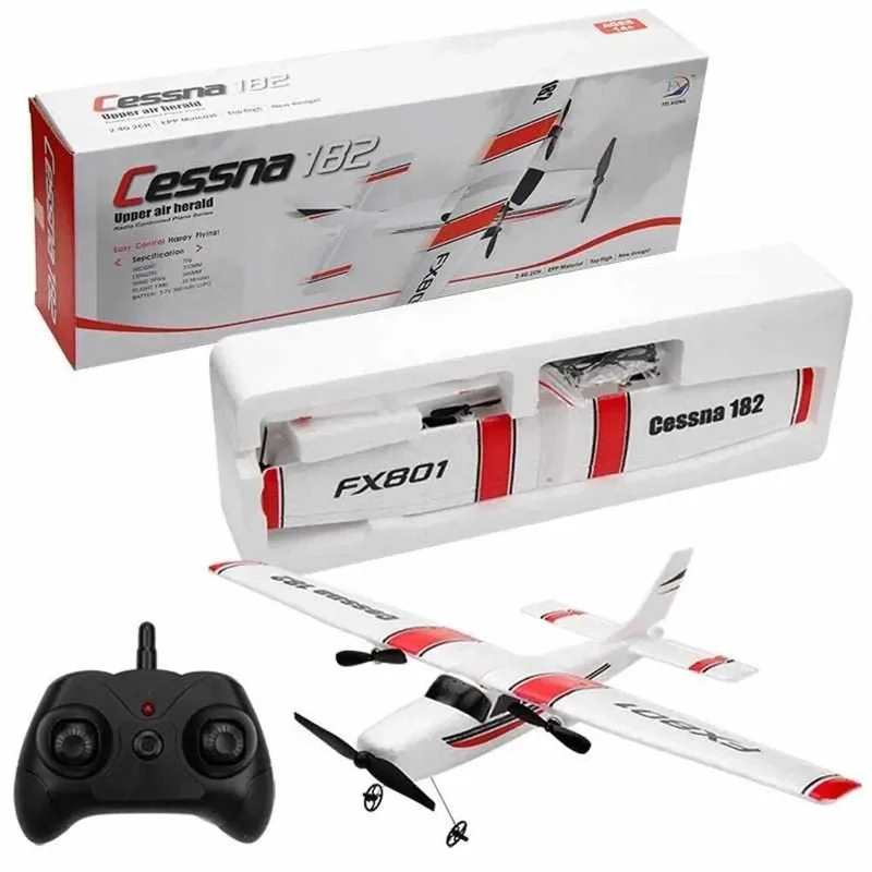 FX801 EPP Foam 2CH RC Plane, 2.4G Remote, Children's Aircraft Toy