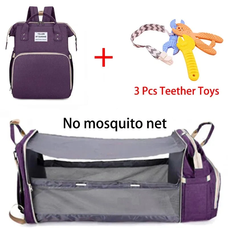 Folding Mommy Bag: Portable Crib Bed & Large-capacity Baby Backpack