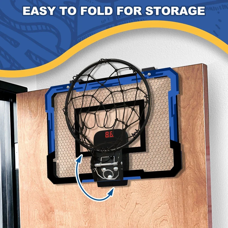 Foldable Wall-Mounted Basketball Hoop Set for Kids