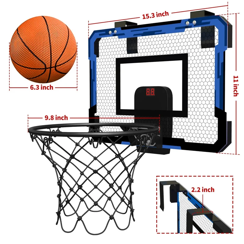 Foldable Wall-Mounted Basketball Hoop Set for Kids