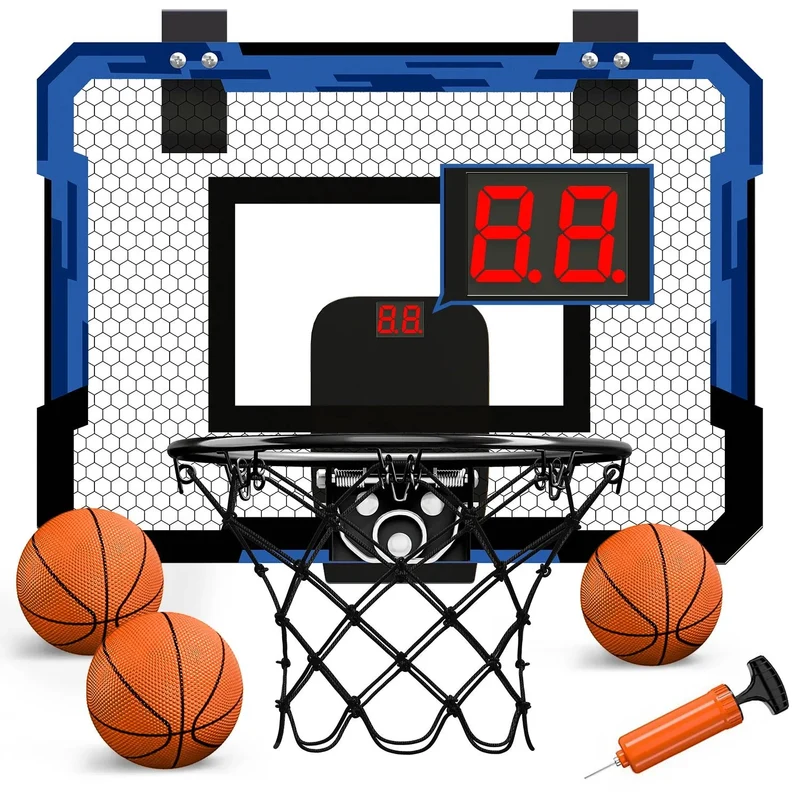 Foldable Wall-Mounted Basketball Hoop Set for Kids
