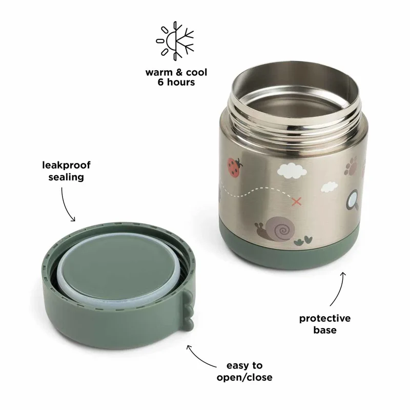 Tarro isotérmico Tiny trails Green 300 ml · Done by Deer