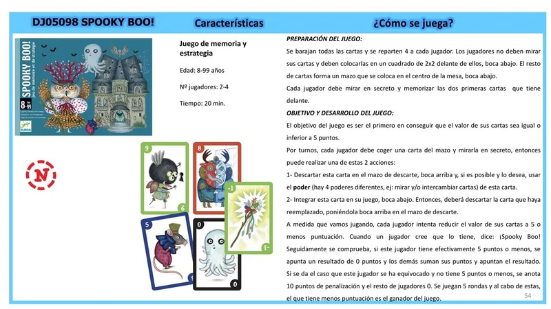 Cartas Spooky Boo! · DJECO