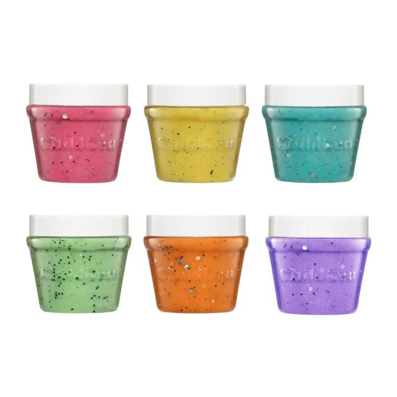 Set de 6 botes de plastilina natural 125 gr. Purpurina · ChildGen