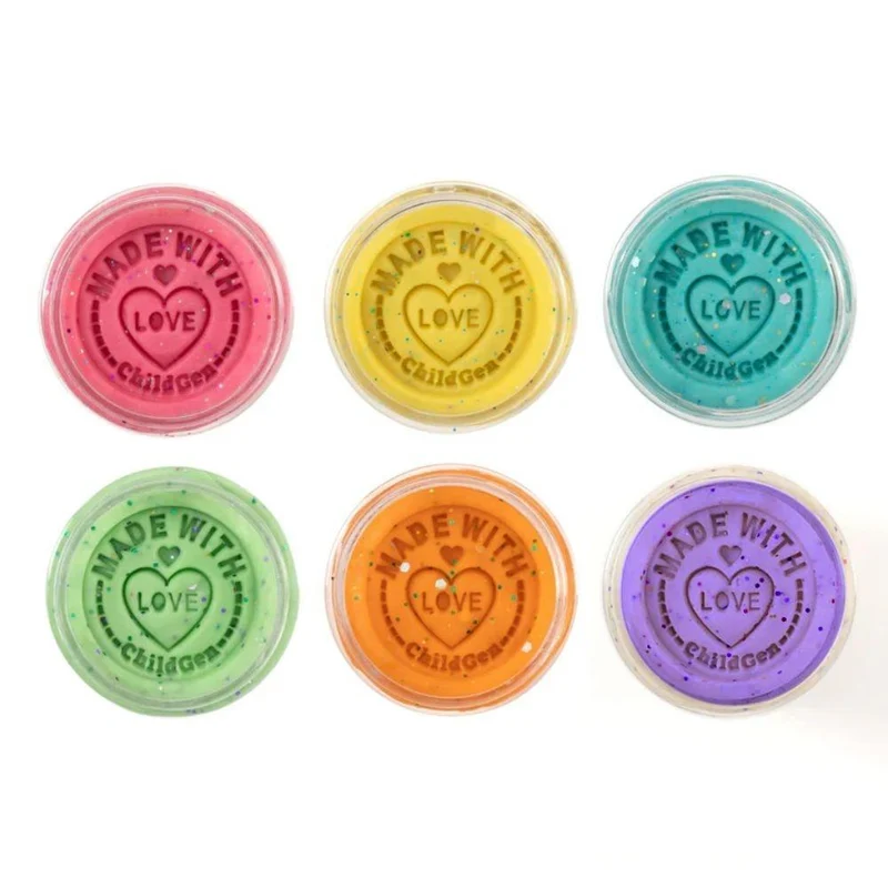 Set de 6 botes de plastilina natural 125 gr. Purpurina · ChildGen
