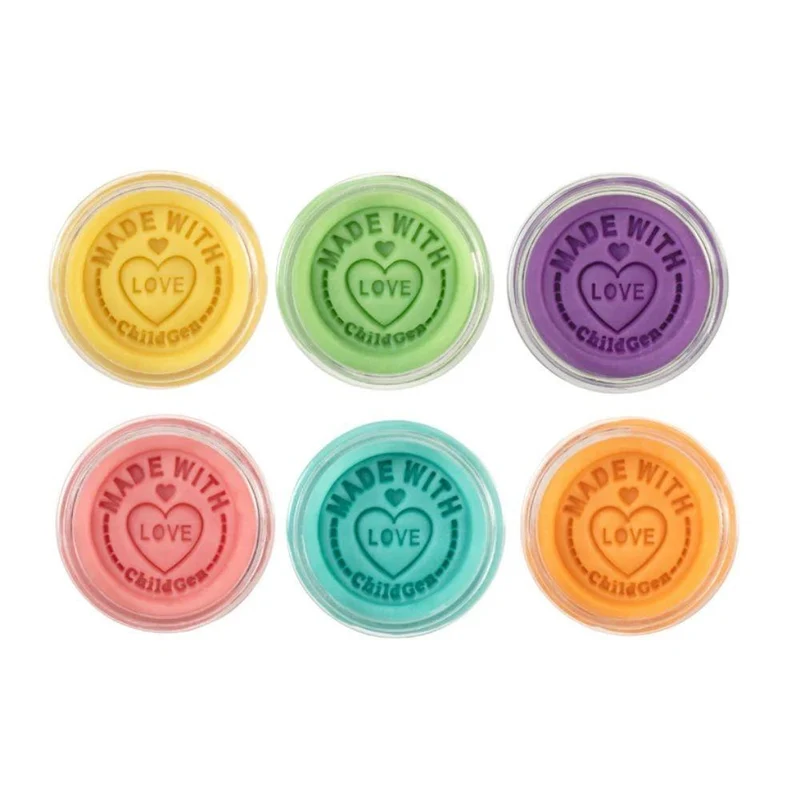 Set de 6 botes de plastilina natural 125 gr. colores pastel · ChildGen