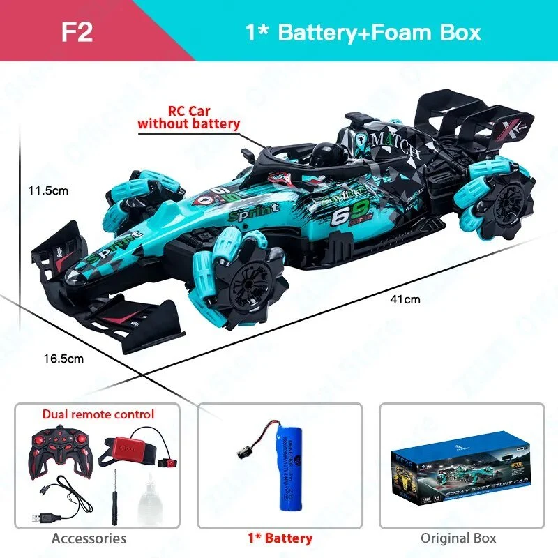 F2 RC Drift Car with Music, LED Lights, 2.4G, Gesture Control