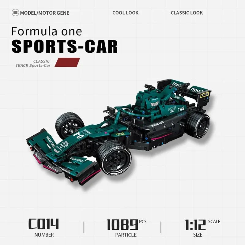 F1 Formula RC Racing Car, 1089pcs High-Tech Building Blocks Set