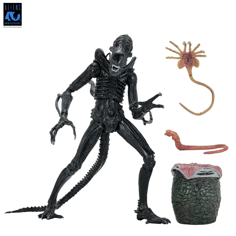 NECA Figura de Accion Ultimate: Aliens 40 Aniversario - Warrior Xenomorph Black 7 Pulgadas