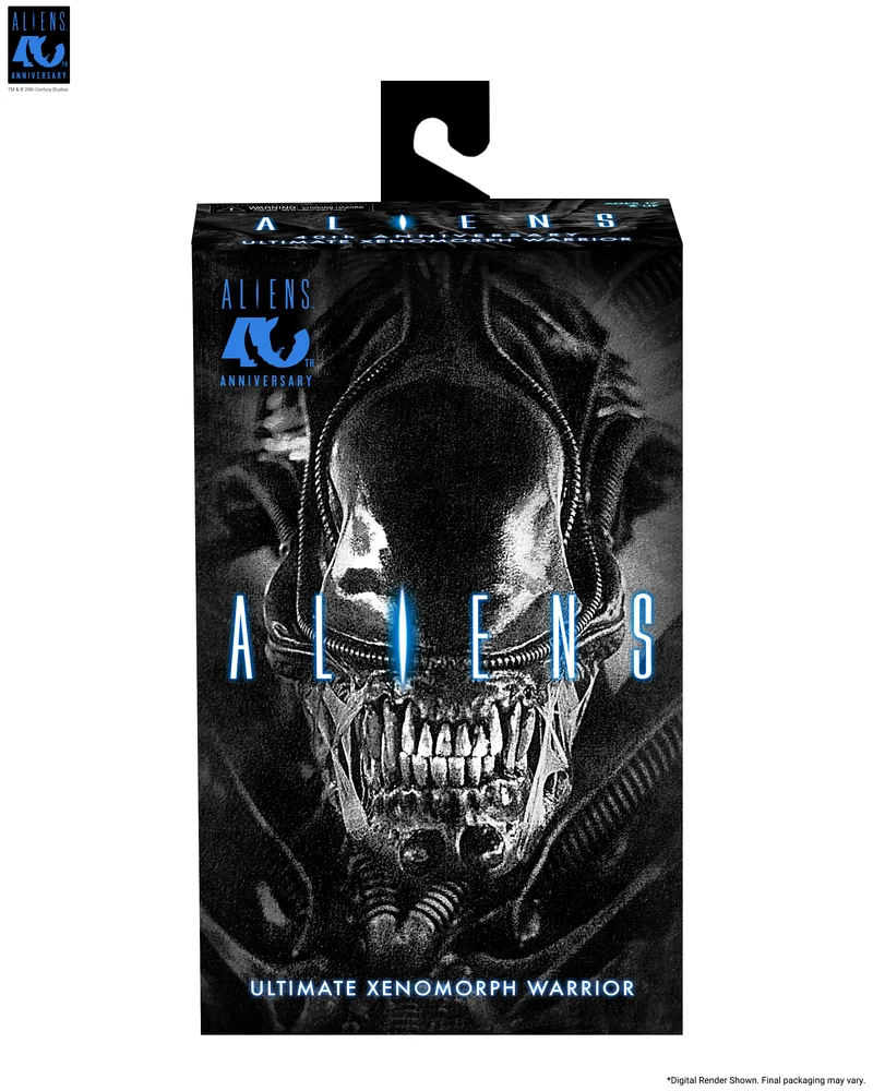NECA Figura de Accion Ultimate: Aliens 40 Aniversario - Warrior Xenomorph Black 7 Pulgadas