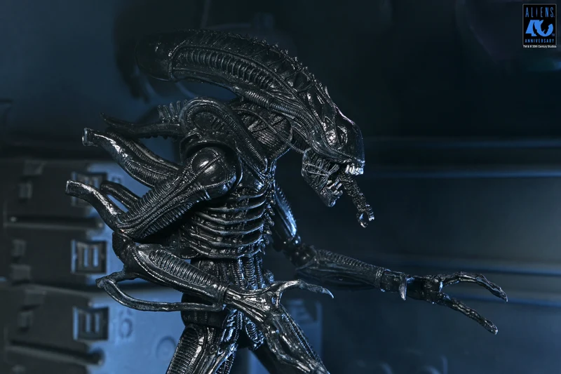 NECA Figura de Accion Ultimate: Aliens 40 Aniversario - Warrior Xenomorph Black 7 Pulgadas