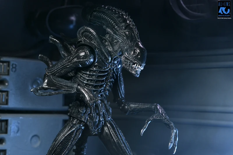 NECA Figura de Accion Ultimate: Aliens 40 Aniversario - Warrior Xenomorph Black 7 Pulgadas