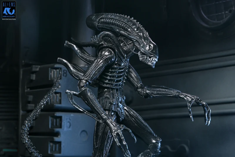 NECA Figura de Accion Ultimate: Aliens 40 Aniversario - Warrior Xenomorph Black 7 Pulgadas