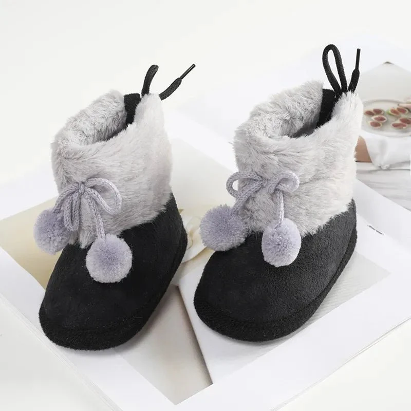 Baywell Furry Winter Snow Boots – Cozy Anti-Slip Baby Boots (0–18 Months)