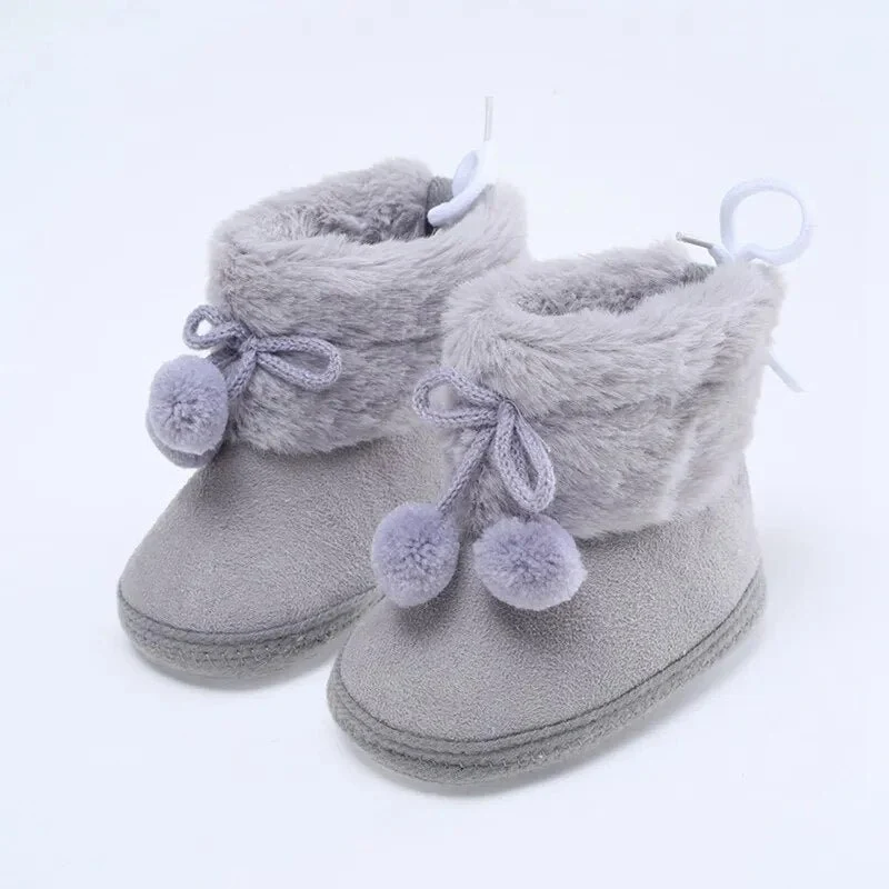 Baywell Furry Winter Snow Boots – Cozy Anti-Slip Baby Boots (0–18 Months)